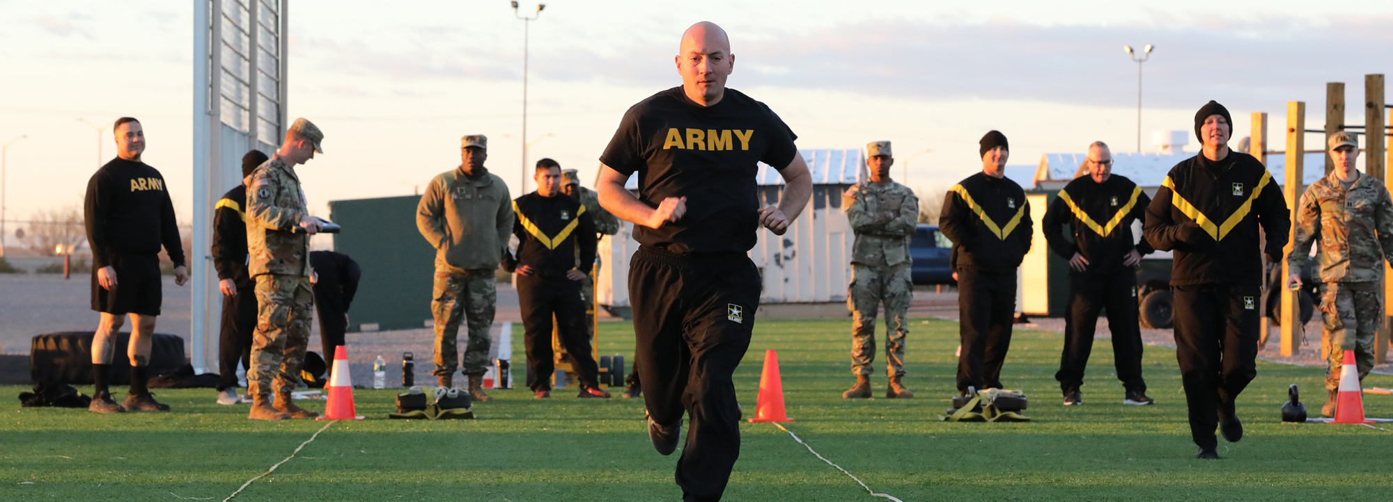 Soldiers conduct the Army Combat Fitness Test